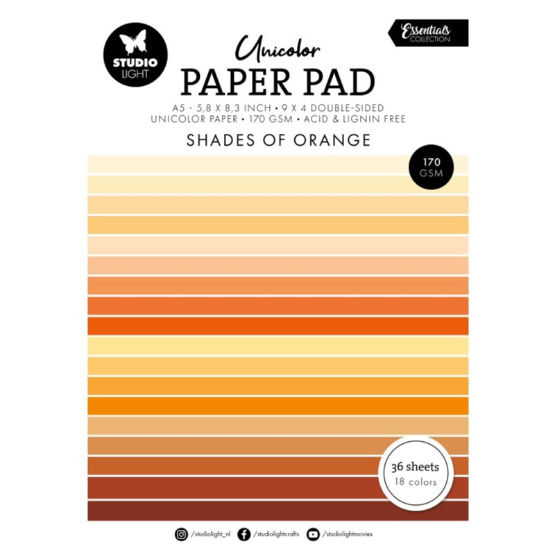 Blok barevných papírů Studio Light, A5, 36 l. - Oranžový podzim Aladine