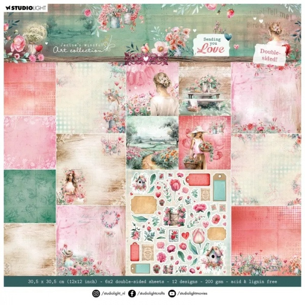 Scrapbookový blok Studio Light Sending You Love, 30,5x30,5 cm, 12 l. Aladine