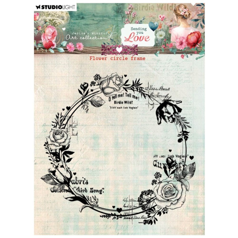 Studio Light Gelové razítko Studio Light "Sending You Love", 12,8x12,5 cm - Kruh z růží