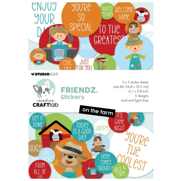 Studio Light Samolepky v bloku Studio Light, A6, 15 l. - Roztomilá farma