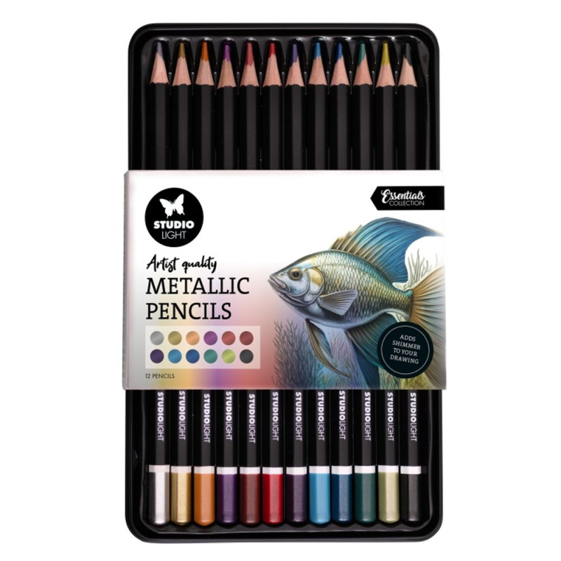 Studio Light Metalické pastelky Studio Light, 12 ks