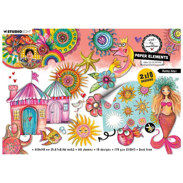 Studio Light Blok s papírovými výseky Studio Light "25", A5, 20 l. - Barevná pláž