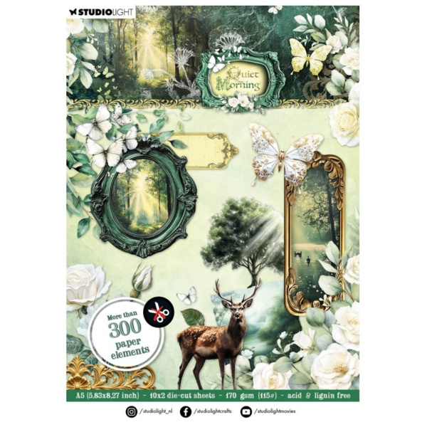 Studio Light Blok s papírovými výseky Studio Light "Quiet Morning", A5, 20 l. - Smuteční