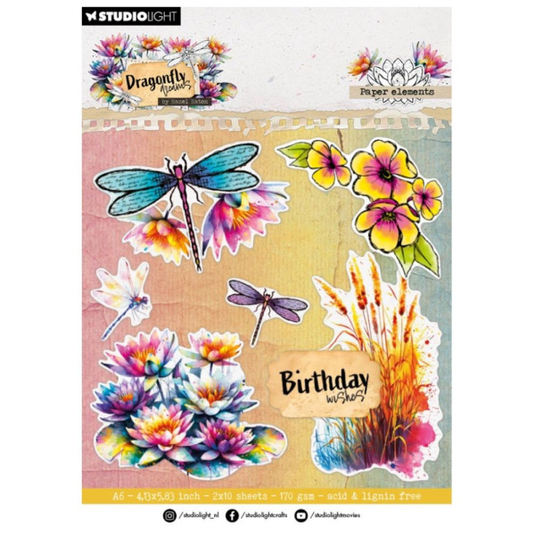 Studio Light Blok s papírovými výseky Studio Light "Dragonfly Dreams", A6, 20 l.
