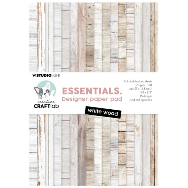 Studio Light Blok podkladových papírů Studio Light A5, 24 l. - Bílé dřevo
