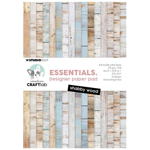 Studio Light Blok podkladových papírů Studio Light A5, 24 l. - Staré dřevo