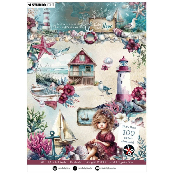 Studio Light Blok s papírovými výseky Studio Light "Tide of Hope", A5, 20 l.