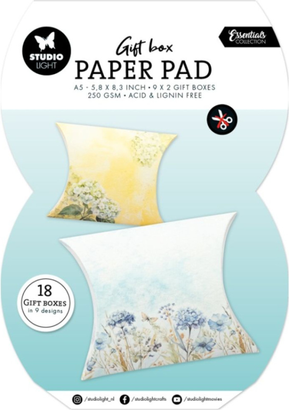 Studio Light DIY Dárkové krabičky Studio Light, A5, 18 l. - Květy a motýli