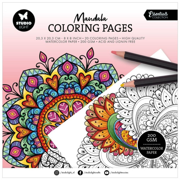 Studio Light Omalovánky Studio Light, 20,3x20,3 cm, 20 l. - Mandaly 1