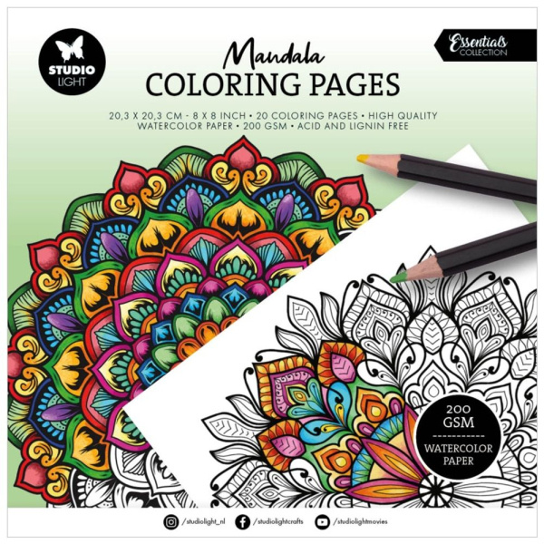 Studio Light Omalovánky Studio Light, 20,3x20,3 cm, 20 l. - Mandaly 2