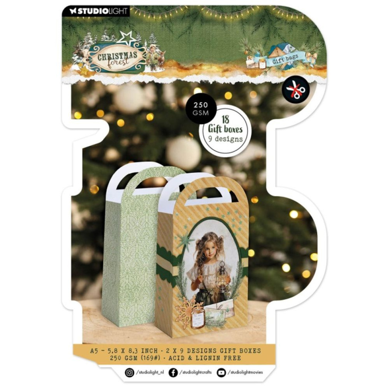 Studio Light DIY Dárkové taštičky Studio Light "Christmas Forest", A5, 18 l. - Vánoční lesík