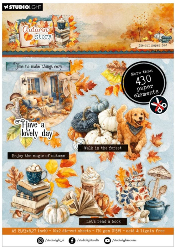 Studio Light Blok s papírovými výseky Studio Light "Autumn Story", A5, 20 l. - Podzimní příběh