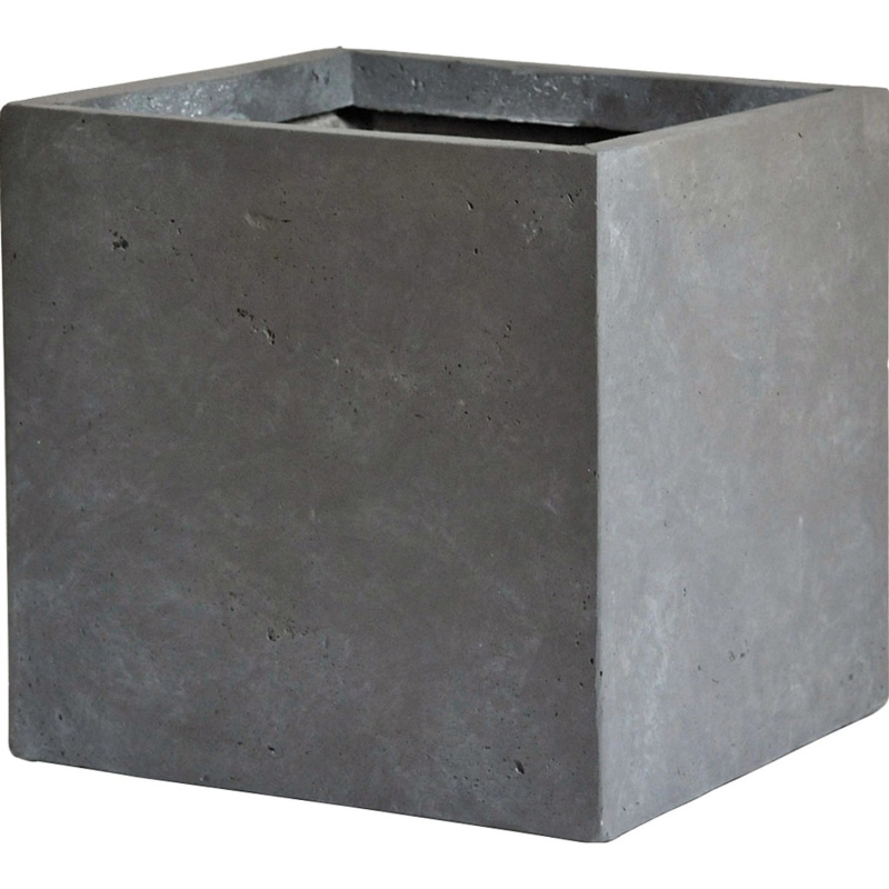 Mega Collections Květináč Clayfibre Cubi autentická šedá 34 x 34 x 30 cm
