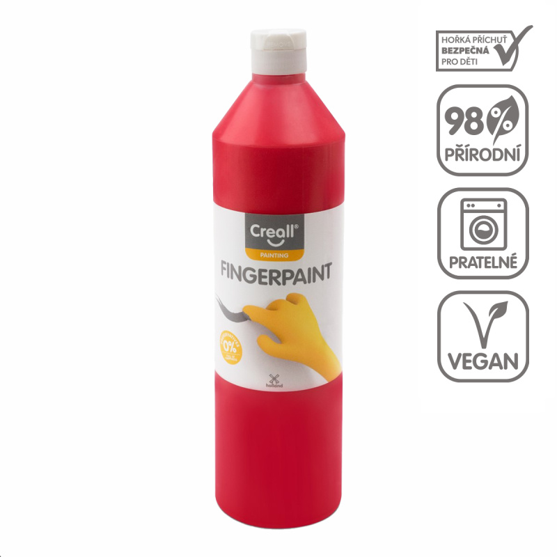 Prstová barva HAPPY INGREDIENTS, červená - 750 ml