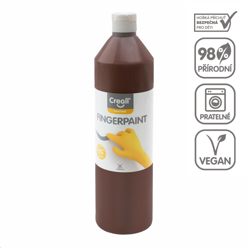 Prstová barva HAPPY INGREDIENTS, hnědá - 750 ml