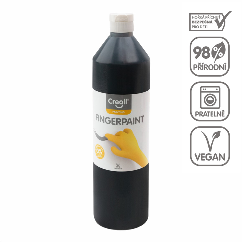 Prstová barva HAPPY INGREDIENTS, černá - 750 ml
