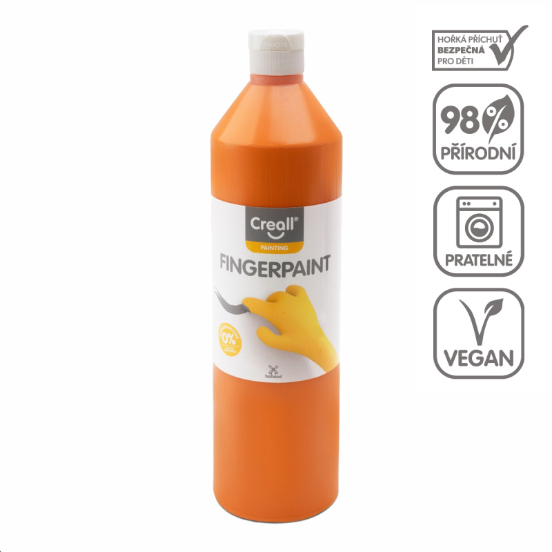 Prstová barva HAPPY INGREDIENTS, oranžová - 750 ml