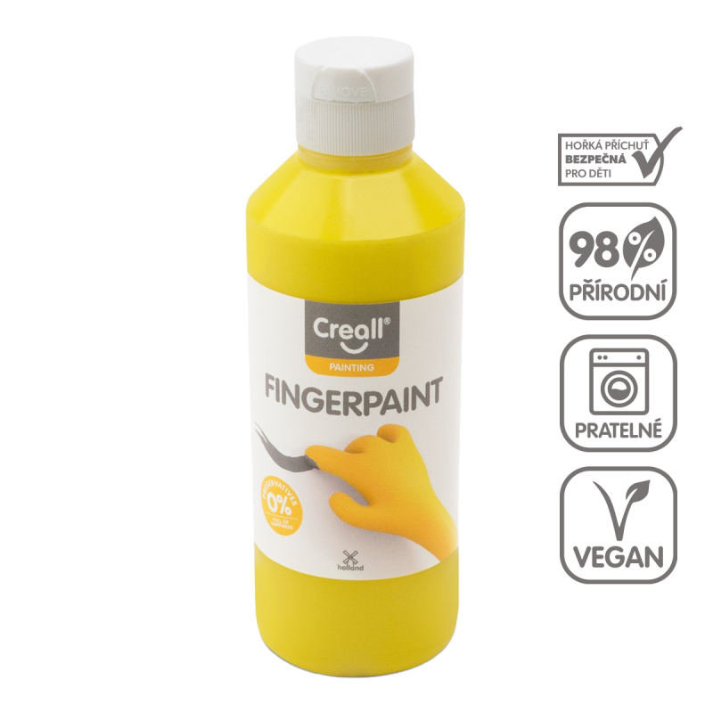 Prstová barva HAPPY INGREDIENTS, žlutá - 250 ml