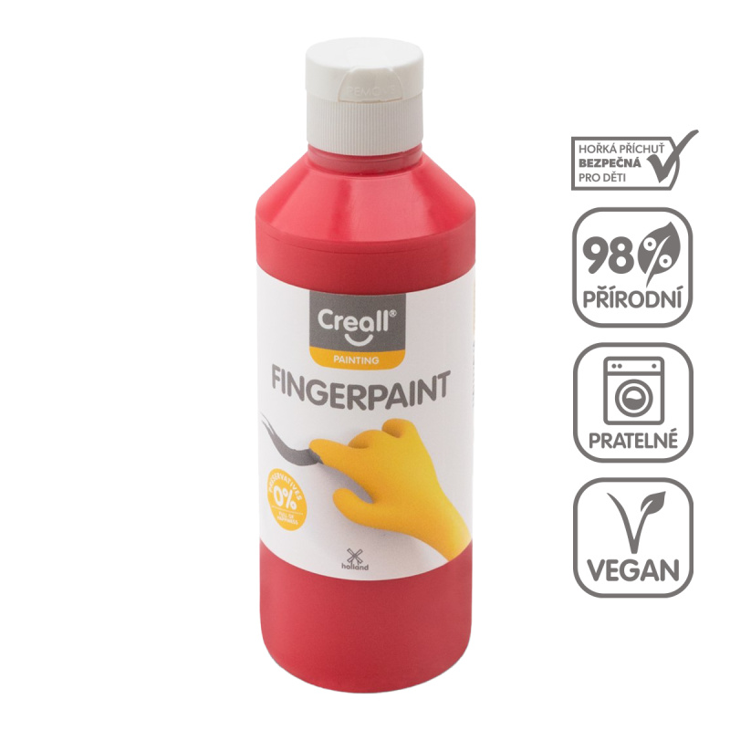Prstová barva HAPPY INGREDIENTS, červená - 250 ml