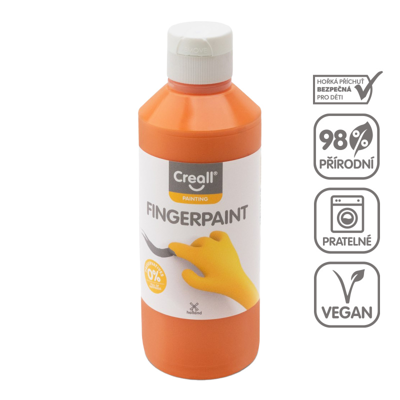 Prstová barva HAPPY INGREDIENTS, oranžová - 250 ml