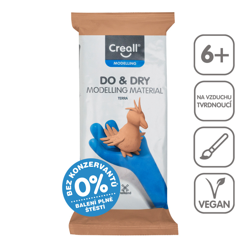 Samotvrdnoucí hmota Creall, 500g, terakota