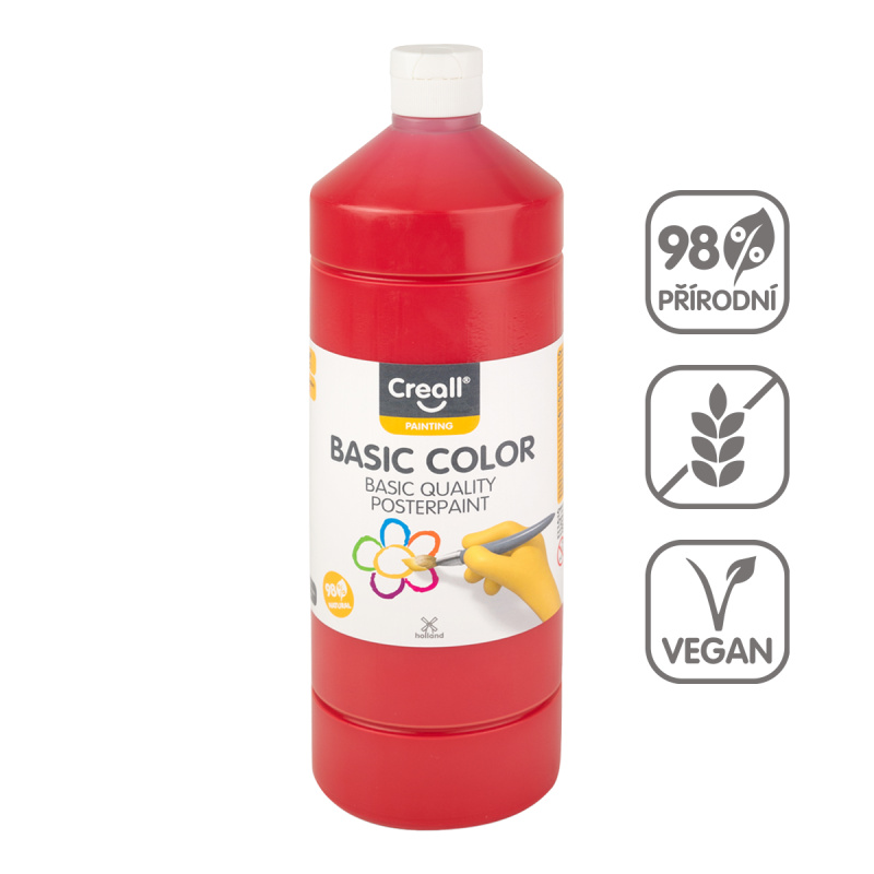 Temperová barva Creall 500 ml - základní červená