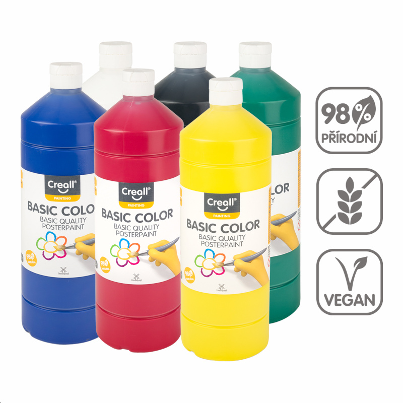 Sada temperových barev Creall 6 x 500 ml - mix barev