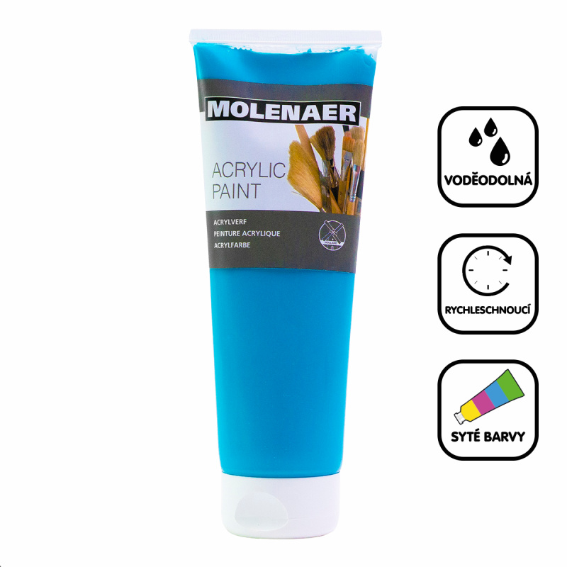 Akrylová barva Molenaer 250 ml - tyrkysová