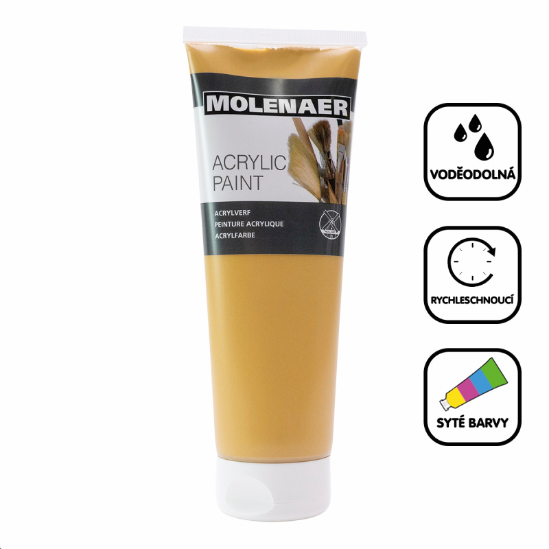 Akrylová barva Molenaer 250 ml - okrová