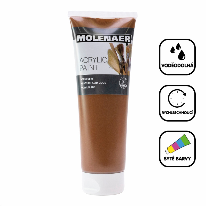 Akrylová barva Molenaer 250 ml - hnědá