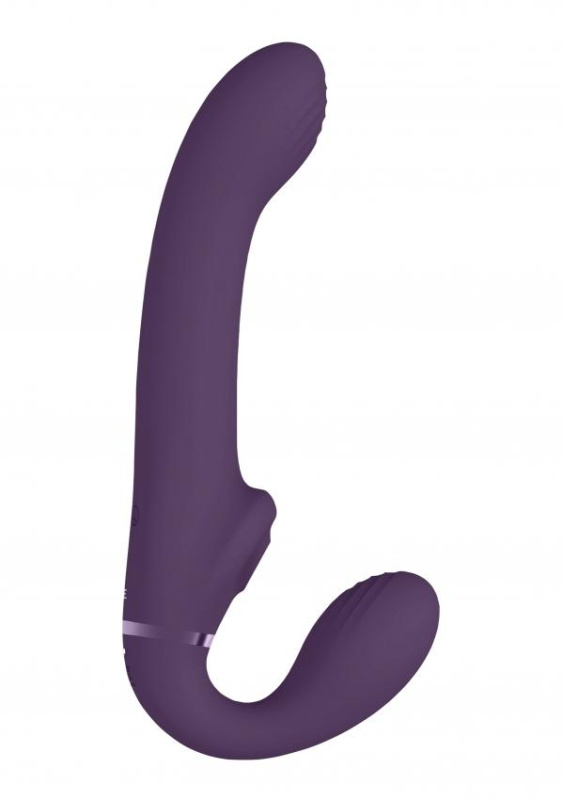 VIVE Ai Vibrační strap-on se stimulací klitorisu - fialový