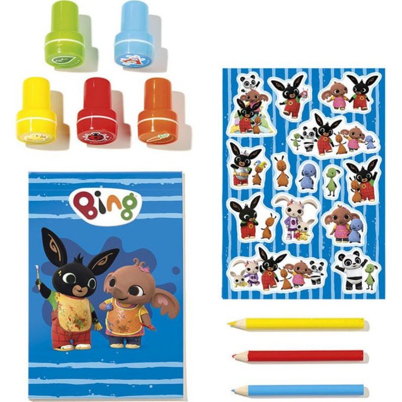 Sada razítek a samolepek Bing Bunny v krabičce 18x25x3,5cm