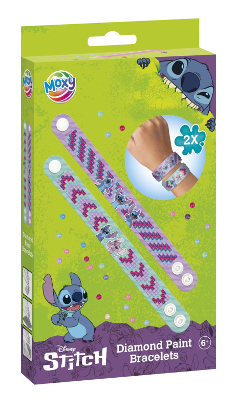 Diamantové malování - výroba náramků s motivem Stitch