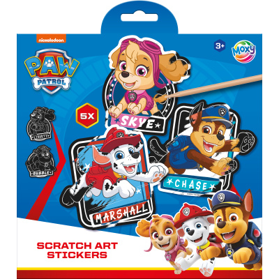 Kreativní set vyškrabávací samolepky Paw Patrol