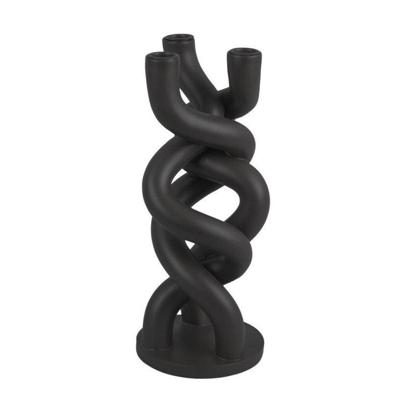 present time Svícen na 3 svíčky TWISTED, černý černá