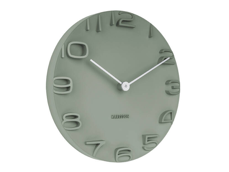 Karlsson Nástěnné hodiny EDGE, Ø 42 cm zelená