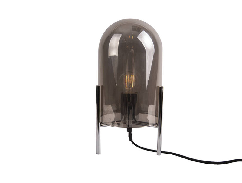Leitmotiv Stolní lampa se skleněným stínítkem BELL, Ø 16 cm šedá