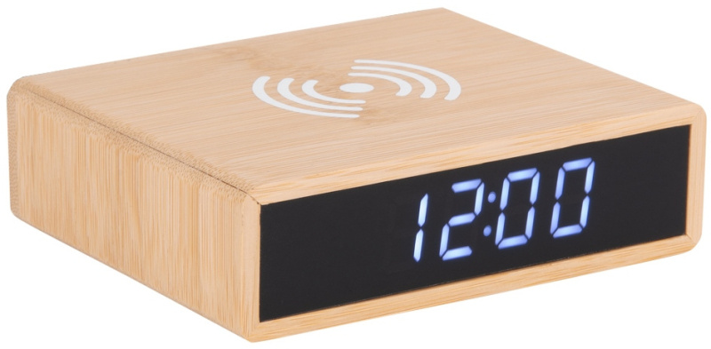 Budík s bezdrátovou nabíječkou Karlsson hnědý