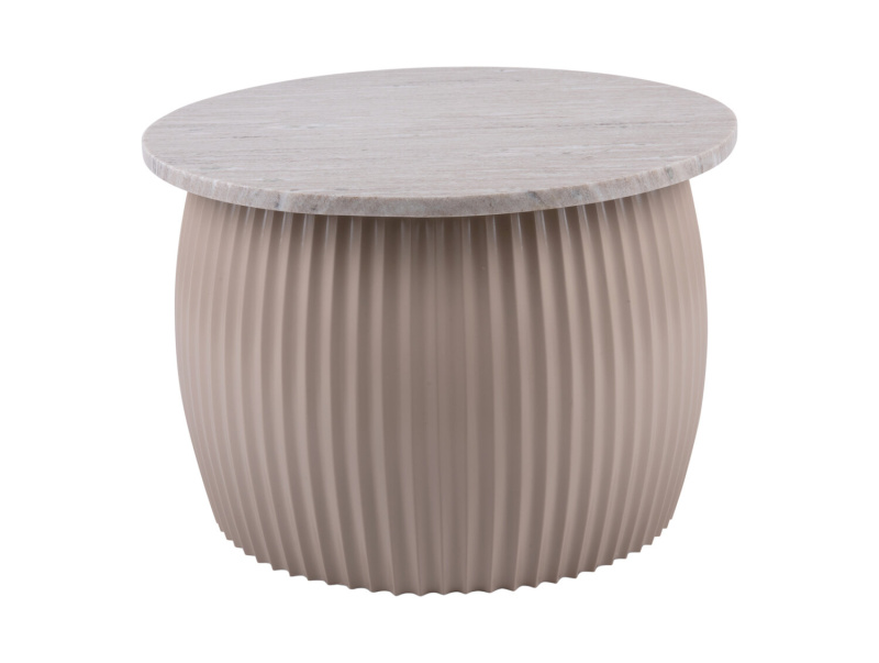 Leitmotiv Kulatý konferenční stolek LUSCIOUS, mramorová deska, Ø 52 cm béžová