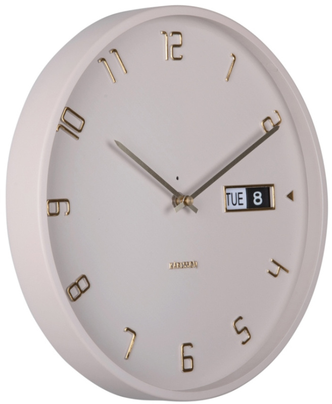 Karlsson Nástěnné hodiny DATA FLIP, Ø 30 cm šedá