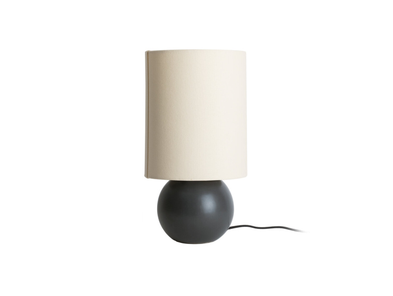 Leitmotiv Stolní lampa ALMA, látkové stínidlo, Ø 16 cm černá