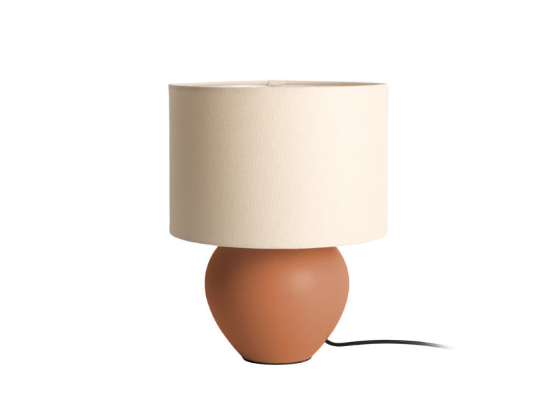 Leitmotiv Stolní lampa ALMA keramická základna, Ø 25 cm, hnědá hnědý