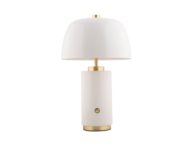 Leitmotiv Stolní lampa houba FREYA, bezdrátová, Ø 18 cm, bílá bílý