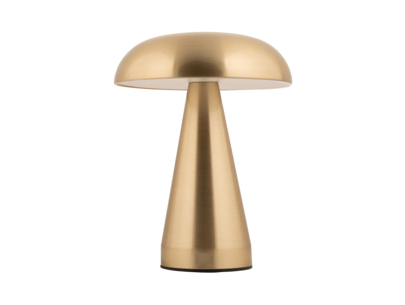 Leitmotiv Stolní lampa ve tvaru hřibu LED RACHEL, bezdrátová, Ø 15,5 cm, zlatá zlatý