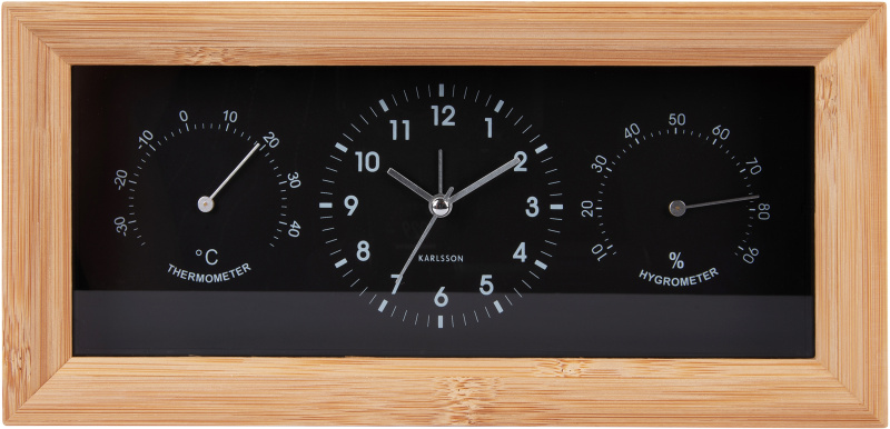 Karlsson Stolní hodiny s vlhkoměrem a teploměrem KA5925BK