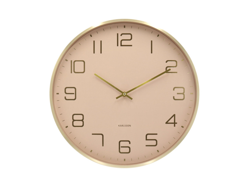 Karlsson Nástěnné hodiny ELEGANCE GLOW, Ø 40 cm, hnědé hnědý