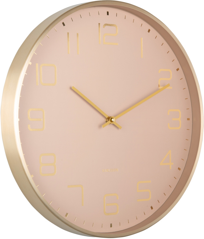 Karlsson Nástěnné hodiny ELEGANCE GLOW, Ø 40 cm, hnědé hnědý