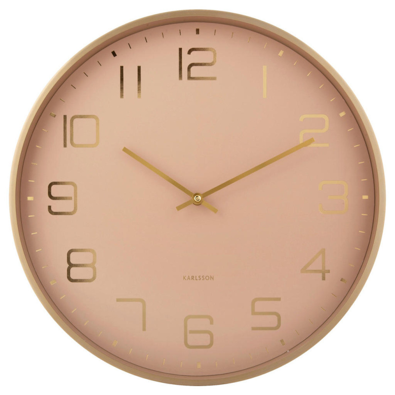 Karlsson Nástěnné hodiny ELEGANCE GLOW, Ø 40 cm, hnědé hnědý