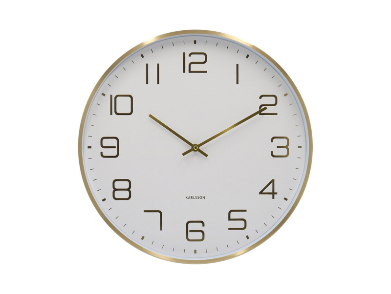 Karlsson Nástěnné hodiny ELEGANCE GLOW, Ø 40 cm, bílé bílý