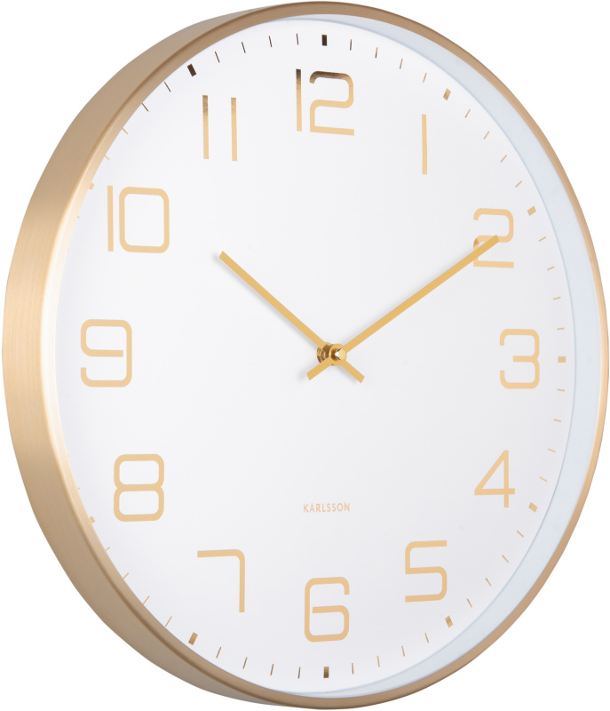 Karlsson Nástěnné hodiny ELEGANCE GLOW, Ø 40 cm, bílé bílý